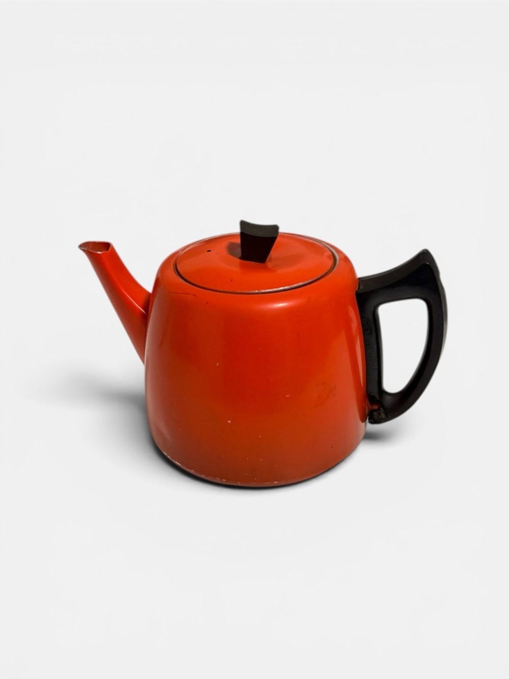Rare Vintage 50’s / 60’s Swan Brand Orange Aluminum 6 Cup Teapot